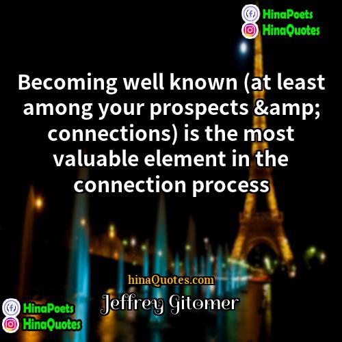 Jeffrey Gitomer Quotes | Becoming well known (at least among your
